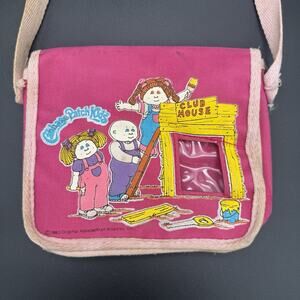 Vintage 1980s Cabbage Patch Kid Over Shoulder Kids Bag Pouch Multipocket Pink